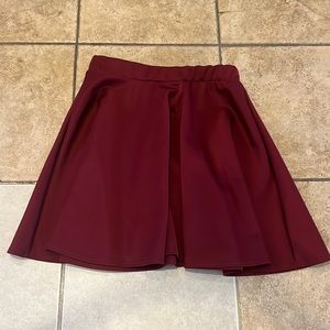 Size Medium burgundy mini skater skirt